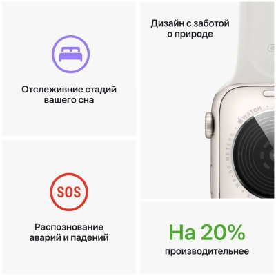 Apple Watch SE Gen 2 2024 GPS 40mm Starlight Aluminum Case with Sport Band Starlight (Спортивный ремешок цвета Сияющая звезда) (M/L, 150–200 mm) MXEG3
