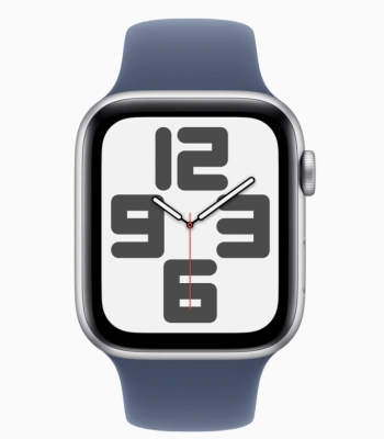 Apple Watch SE 2024 GPS 44mm Silver Aluminum Case with Sport Band Denim (Спортивный ремешок цвета Джинсовый) (S/M, 140–190 mm) MXEQ3