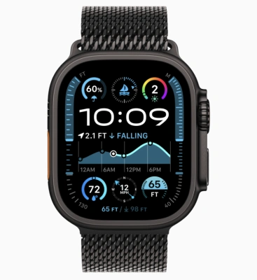 Apple Watch Ultra 2 (2024) GPS + Cellular 49mm Black Titanium Case with Titanium Milanese Loop Black (Черный корпус из титана, Черный ремешок Титановая миланская петля) (Small, 130–160 мм) MX4W3