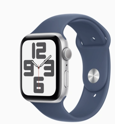 Apple Watch SE 2024 GPS 44mm Silver Aluminum Case with Sport Band Denim (Спортивный ремешок цвета Джинсовый) (S/M, 140–190 mm) MXEQ3